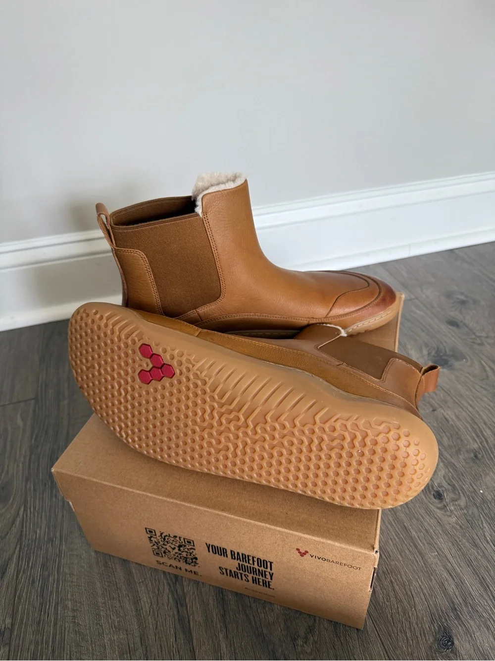 Vivobarefoot Gobi Warm-Lined Chelsea Boots Leather EUR 45 / US 12